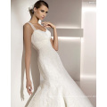 Elegant Trumpet Mermaid Sweetheart Straps Sweep Brush Train Lace Tulle Wedding Dress